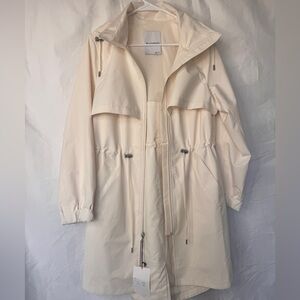 Banana Republic Cream Lightweight Hooded Trench Coat